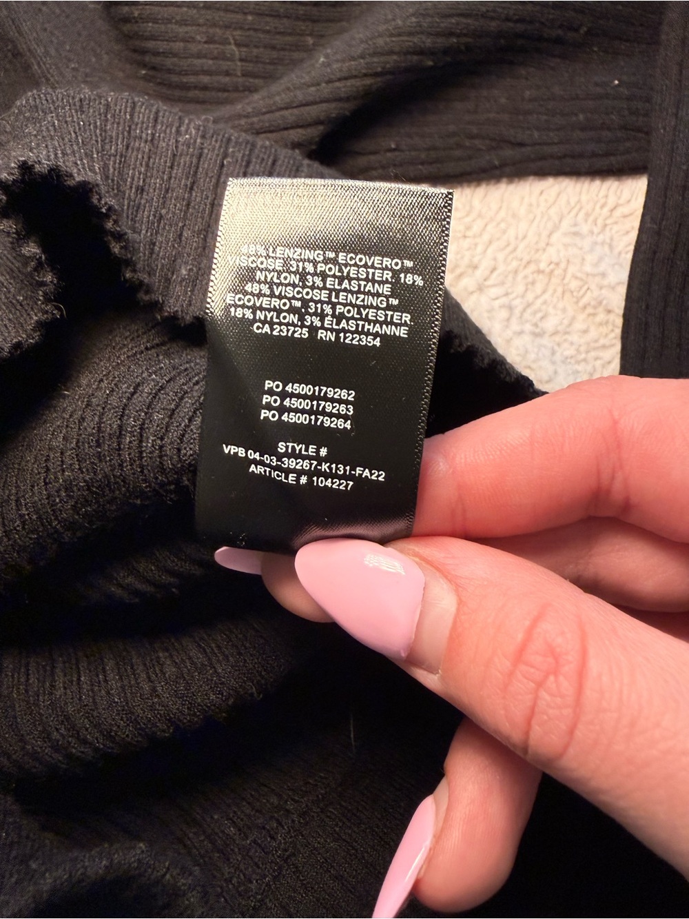 Aritzia Wilfred Black Ribbed Wrap Sweater Top Size M - Picture 5 of 10
